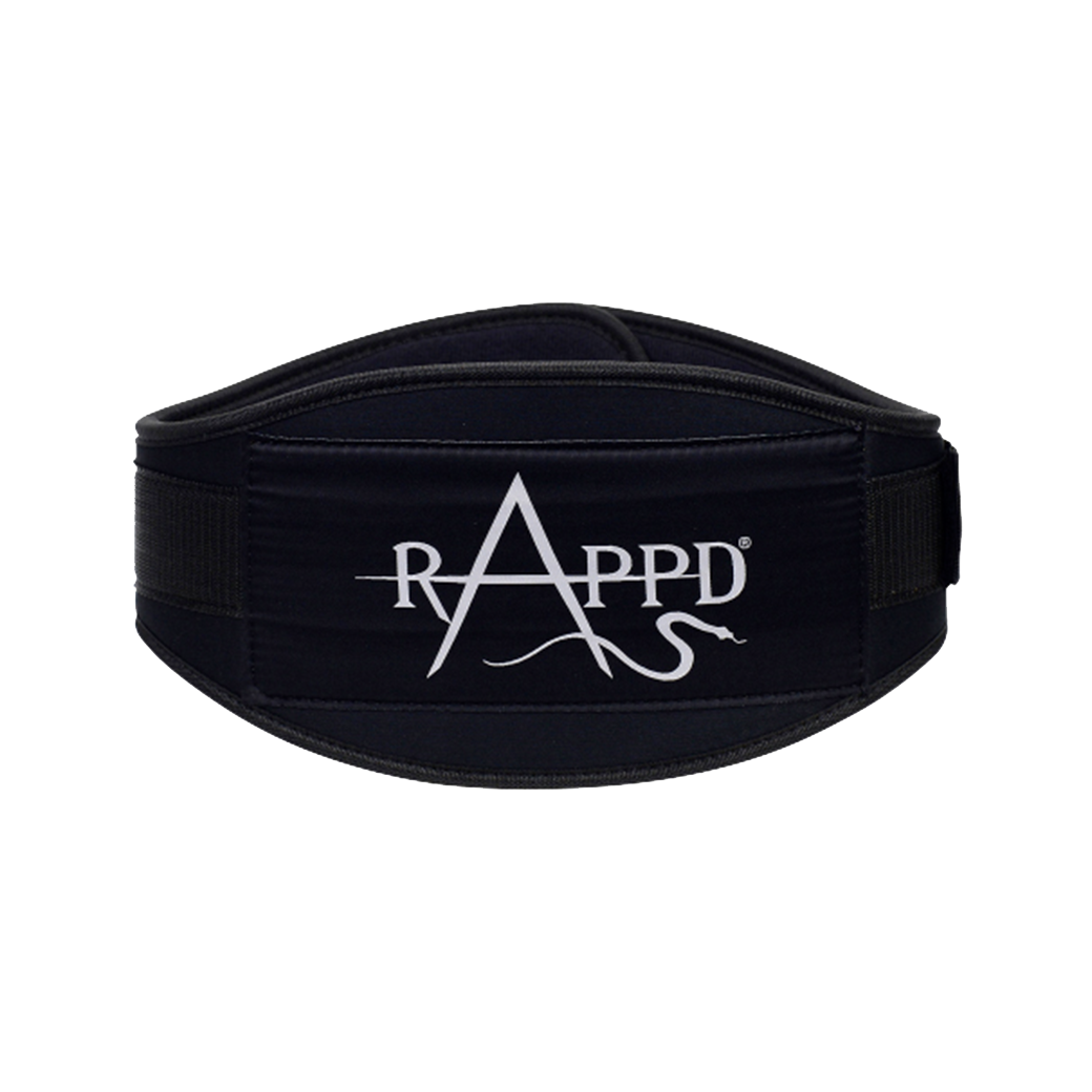 Rapp'd 4" Neoprene Belt Black Rappd Weight lifting belts