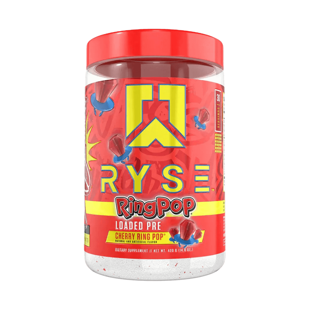 Loaded Pre Ryse Supplements High stim pre workout 30 Serves Cherry Ring Pop
