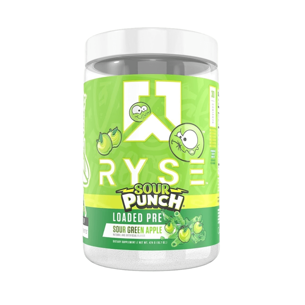 Loaded Pre Ryse Supplements High stim pre workout 30 Serves Sour Green Apple