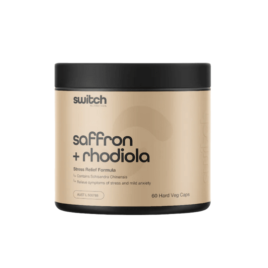 Saffron + Rhodiola Switch Nutrition Stress relief adrenal support supplements