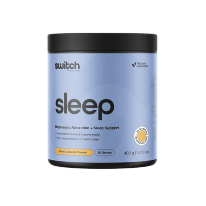 Sleep+ (4) & Sleep+ Switch Nutrition Sleep supplements 50 Serves Salted Caramel