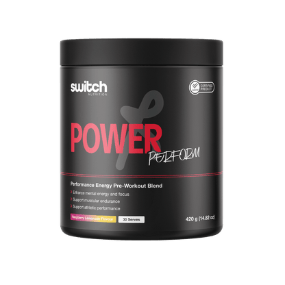 Power Perform & Power Perform Switch Nutrition Pre workout supplements 30 serves Raspberry Lemonade