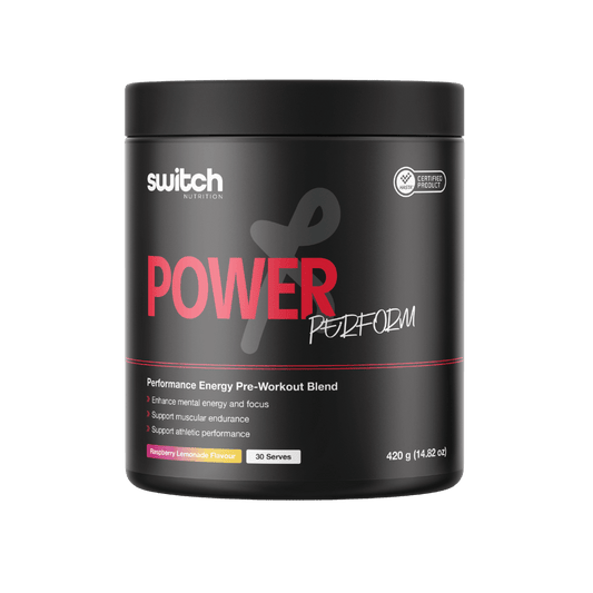 Power Perform & Power Perform Switch Nutrition Pre workout supplements 30 serves Raspberry Lemonade