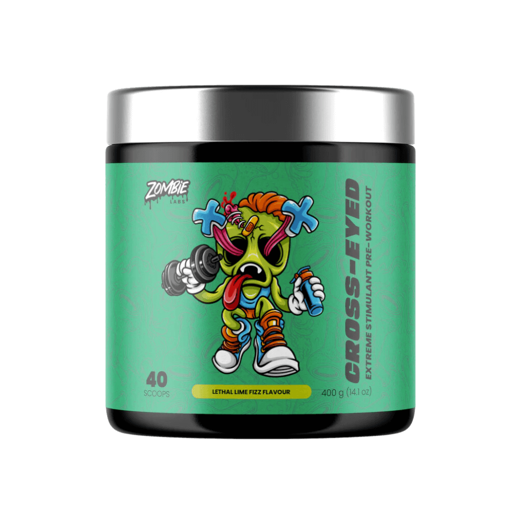 Cross-Eyed Zombie Labs Super high stimulant pre workout powder 40 Serves Lethal Lime Fizz