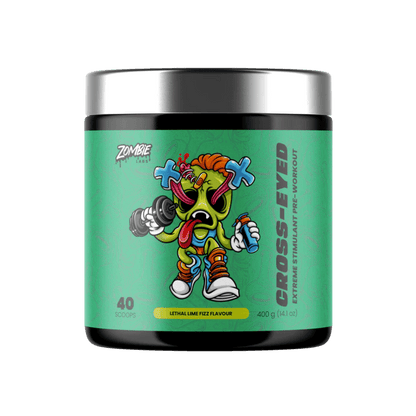 Cross-Eyed Zombie Labs Super high stimulant pre workout powder 40 Serves Lethal Lime Fizz