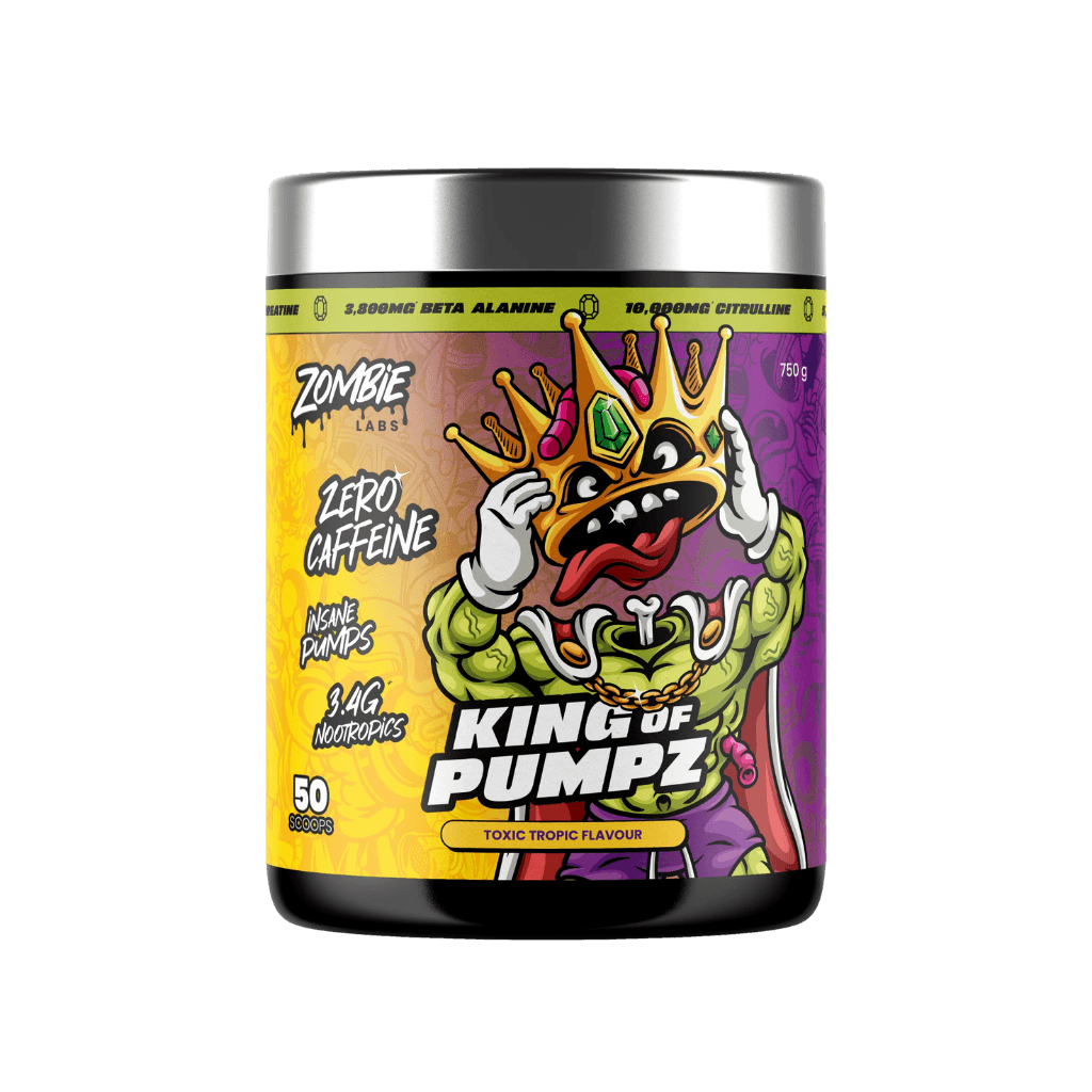 King of Pumpz & King of Pumpz Zombie Labs Caffeine free pre workout 50 Serves Toxic Tropic