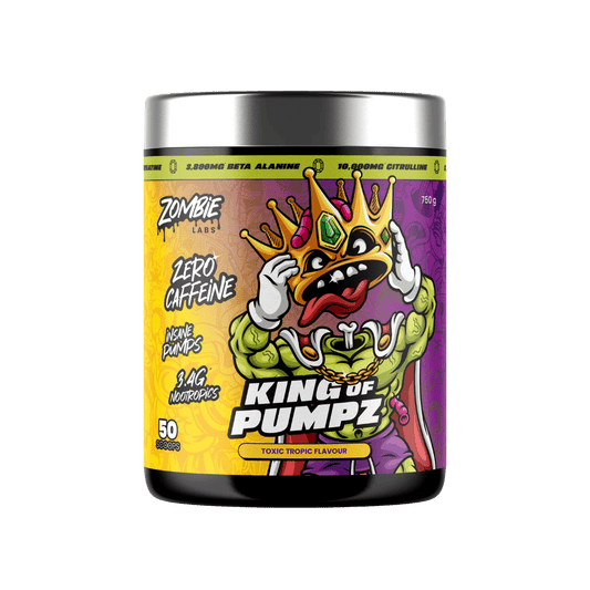 King of Pumpz & King of Pumpz Zombie Labs Caffeine free pre workout 50 Serves Toxic Tropic