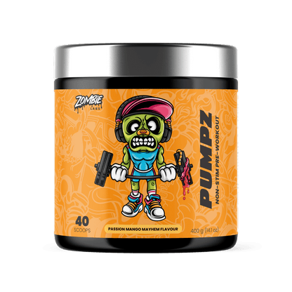 Pumpz (1) & Pumpz Zombie Labs Caffeine free pre workout 40 Serves Passion Mango Mayhem