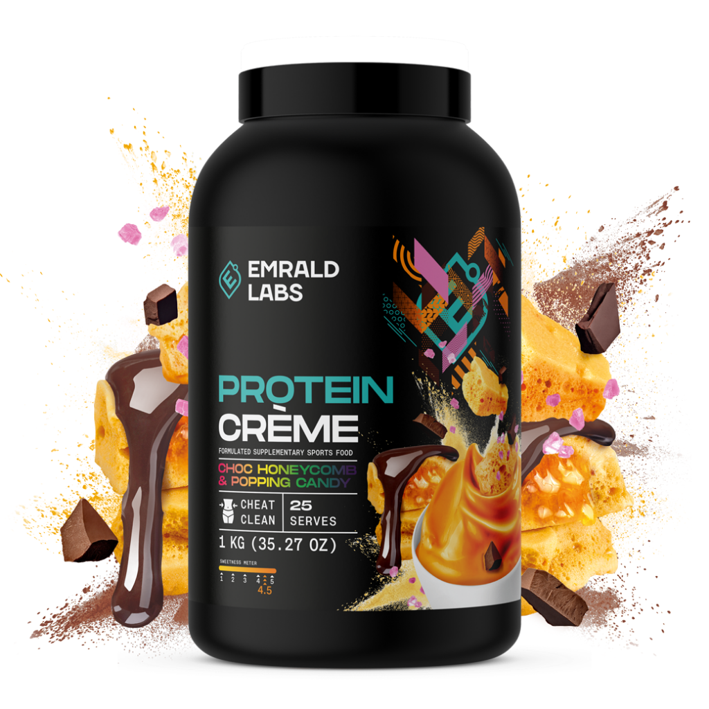 Protein Créme & Protein Créme Emrald Labs Casein protein 1kg Honeycomb Popping Candy
