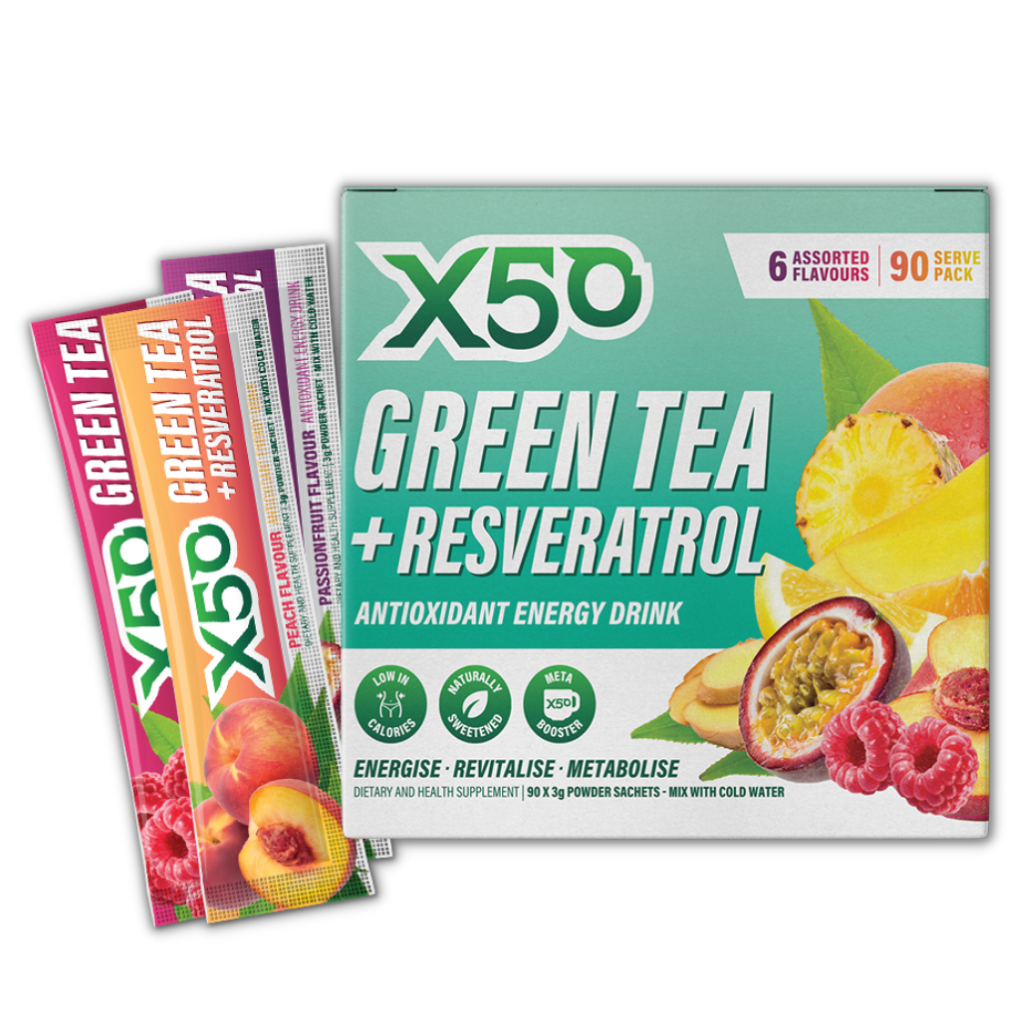 Green Tea X50 (10) & Green Tea X50 Green Tea X50 Green tea supplements 90 Serves Assorted